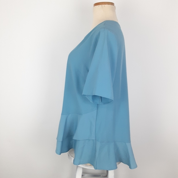 Plus Size Blue Boutique Ruffle Peplum Top - Picture 4 of 9